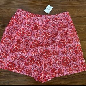 NWT J.Crew Pink Floral Linen Shorts Size 8